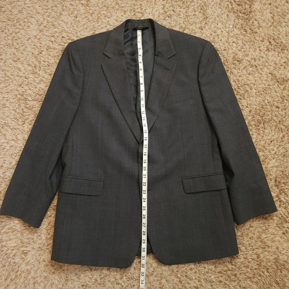 Brooks Brothers 346 Blazer Mens 44R Grey Glen Plaid Two Button Sport Coat